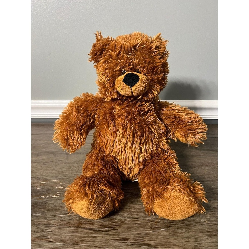 Chrisha Playful Plush Brown Shaggy Teddy Bear Stuffed Animal Toy Vintage Style